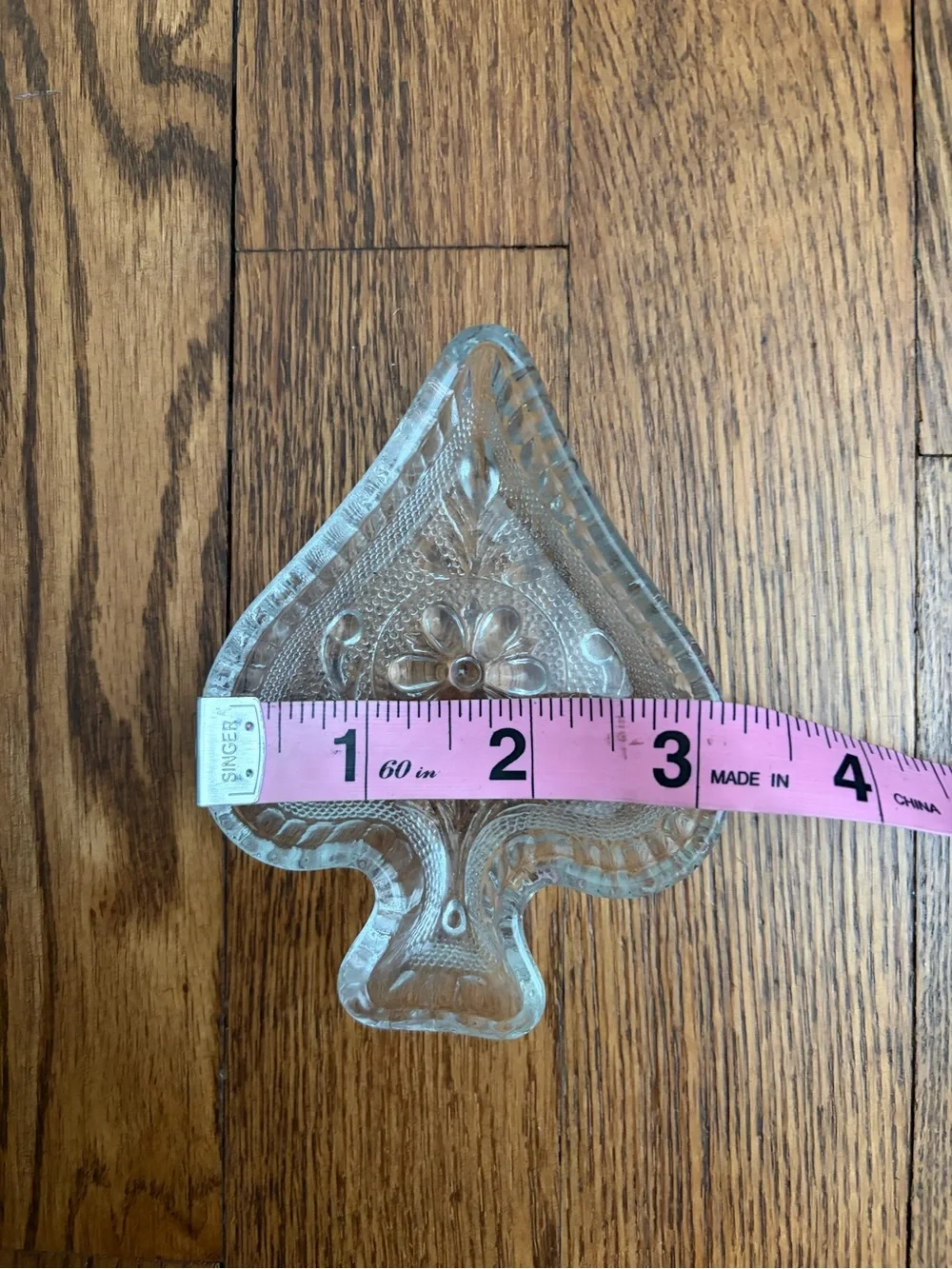 Vintage Indiana Glass Spade Mini Trinket Dish Ashtray Clear
